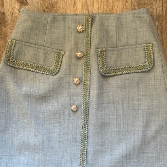 Fansilanen Elegant Blue Skirt with Button Detail size S - Picture 2 of 11